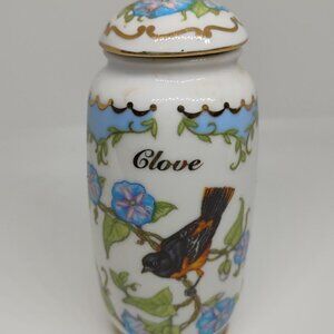 Lenox Birds & Blossoms cloves spice jar 1994